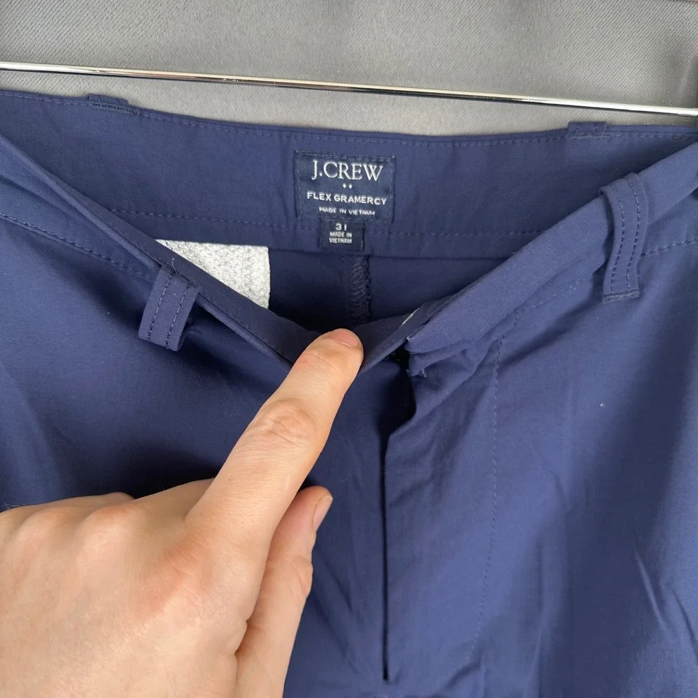 JCrew Flex Gramercy Mens Shorts Navy Blue Size 31 Stretch Performance Casual